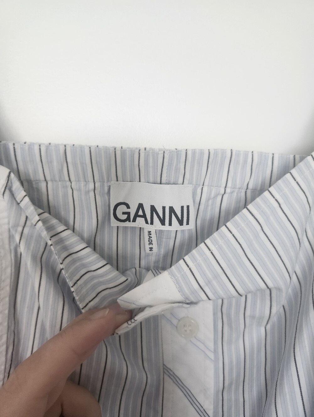 Ganni Striped Cotton Poplin Button Down Shirt - Picture 3 of 10